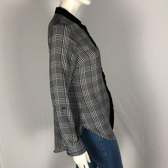 🖤 Dynamite Black & White Lace Houndstooth Blouse | Size Small 🖤 - Picture 5 of 11